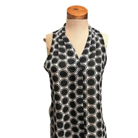 Banana Republic V-Neck Black White Dots Sheer‎ Blouse Medium - Picture 3 of 8